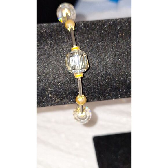 A Women's Vintage Crystal Beaded Stretch Bracelet Elegant Fairycore - Picture 4 of 6